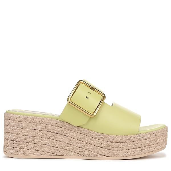 FRANCO SARTO WOMENS TAZIANA ESPADRILLE WEDGE SANDAL ALGAE GREEN LEATHER 9.5 M