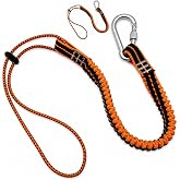 KKIKK 2 Pack Retractable Tool Lanyard - Secure Your Tools with Ease | Safety Fall Protection Tools Leash with Reinforced Carbon Steel Carabiner and Adjustable Loop End for Tool Tether