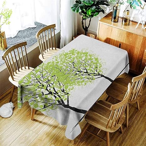 Amazon Andytours アウトドアテーブルクロス 長方形 生命の木 モダン ミニマリスト グリーン ホワイト レッド 54 X90 138cmx230cm テーブルクロス オンライン通販