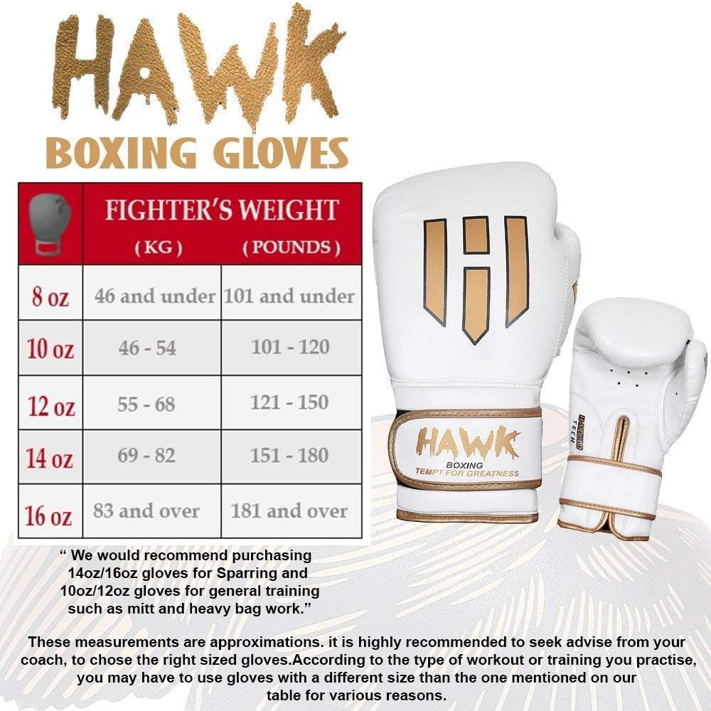 Hawk Boxing Gloves for Men & Women Training Pro Punching Heavy Bag Mitts MMA Muay Thai Sparring Kickboxing Gloves : Sports & Outdoors