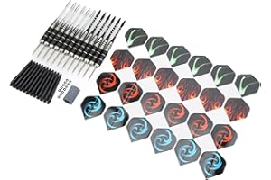 Jauarta 12pcs Darts Set, Stainless Steel Tip Professional Darts with Aluminum Dart Rod and Spring O Ring for Dart Players, Ch