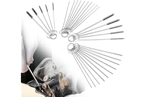 OXCANO Carburetors Carbon Dirt Jet Remove Cleaner, 20 Cleaning Needles + 10 Nylon Brushes Tool Kit, Compatible with Motorcycle ATV Moped Welder Carb Chainsaw Spray Guns