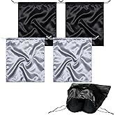 Sadnyy 4 Pcs Satin Travel Shoe Bags Spandex Shoes Pouch with Interior Divider and Drawstring for Women Men Luggage Packing