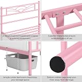 Yaheetech 3ft Single Bed Metal Slatted Frame Cloud Headboard Pink view 5