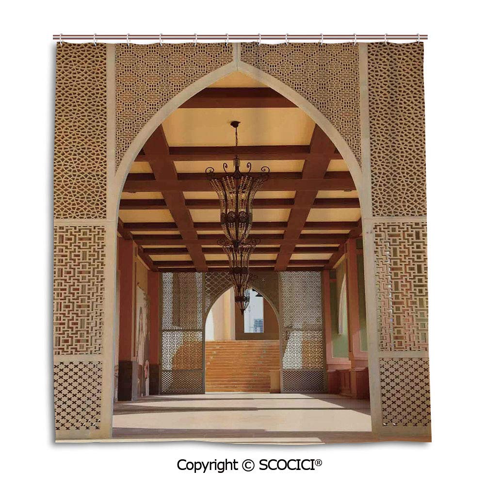 Bath Curtain Suit Bathroom Waterproof Curtain Shower Curtain,66X72in,Arabian,Traditional Arabian ...