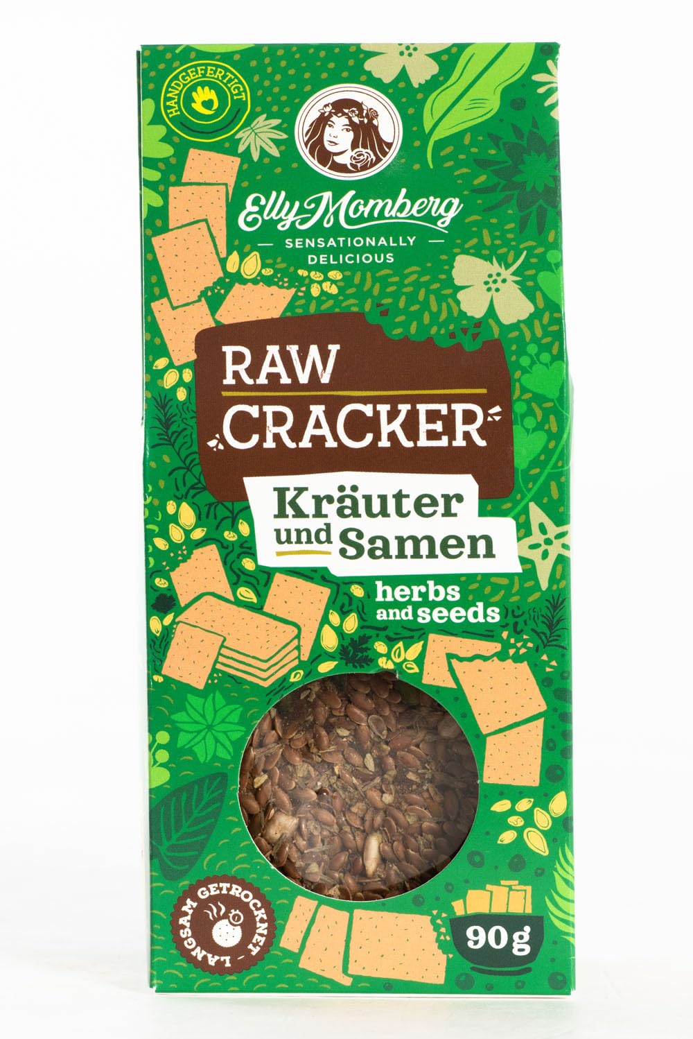 Elly Momberg Bio Leinsamen Cracker mit Saaten & Kräutern 90g (Kräuter & Samen) – Keto, Low Carb, Glutenfrei, Vegan, Ohne Zuckerzusatz – Rohkost Knäckebrot, Ballaststoffreich, Gesunder Snack 9