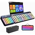 PopuPiano Smart Piano Keyboard with Speaker, Rainbow Lighting Keys, Beginner Lessons, 256 Tones, 100+ Chords, MIDI Controller, Sustain Pedal Jack, and Electric Keyboard Piano Audio Input