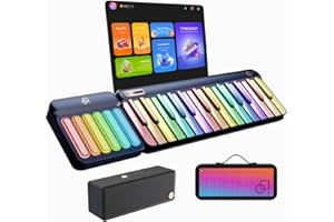 POPUPIANO 29-Key Smart Piano Keyboard with Speaker, Rainbow Lighting Keys, Beginner Lessons, 256 Tones, 100+ Chords, and Electric Keyboard Piano Audio Input
