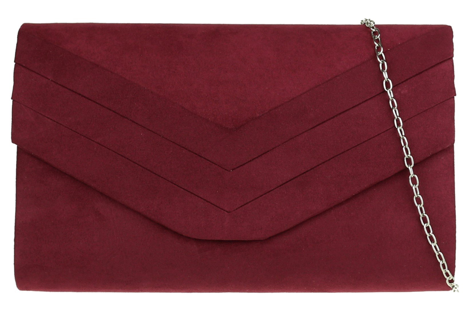 Girly Handbags Womens Plain Clutch Bag - Burgundy