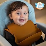 Moonkie Baby Bibs 2Pcs Silicone Waterproof Feeding Bibs BPA Free Pale Mauve view 4