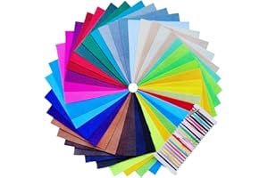 Jtnohx Stiff Felt Fabric Sheets, 8"x12" Craft Felt for Handworks, 40 colors Fabric Square for Craft and Sewing Projects