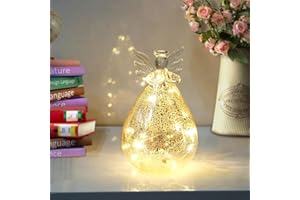 XINIYUGGR Lighted Angel Statue Night Light - LED Light Glass Statue Table Lamp Home Decor Christmas Decorations