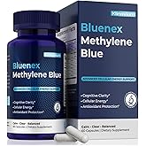 Methylene Blue Capsules Pharmaceutical Grade Brain Supplement 10mg with CoQ10, PQQ, Vitamin C Ester & Cacao Extract – USP Grade Blue Methylene for Memory, Focus, Energy Support – 60 Vegan Capsules