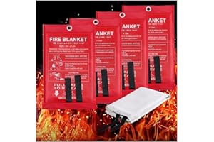 Mata Leon Emergency Fire Blankets Fire Retardant Blankets 4 Pack Fiberglass Fire Suppression Blanket Flame Retardant Protection&Heat Insulation Design for Kitchen Office Fireplace Car Camping