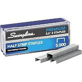 Swingline Staples, S.F. 3, Premium for Desktop Staplers, 1/4" Length, 105/Strip, 5000/Box, Jam Free, Half Strip (35440)