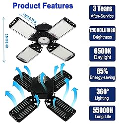 150W LED Garage Light 4Pack, 4+1 Adjustable