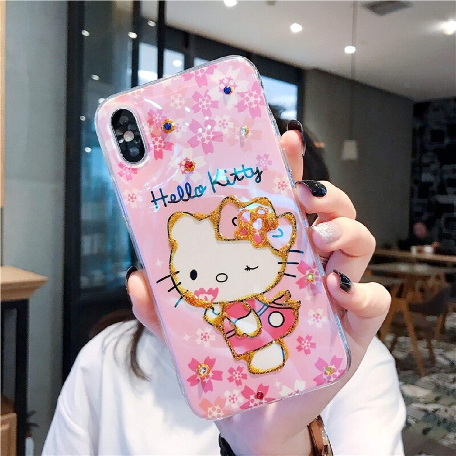 Cartoon cat Phone Case for iPhone 11 Pro max Hello Kitty Girly Women's for iPhone XR X XS max 6 6s 7 8 Plus case Cover (1, for iPhone 11 pro max)