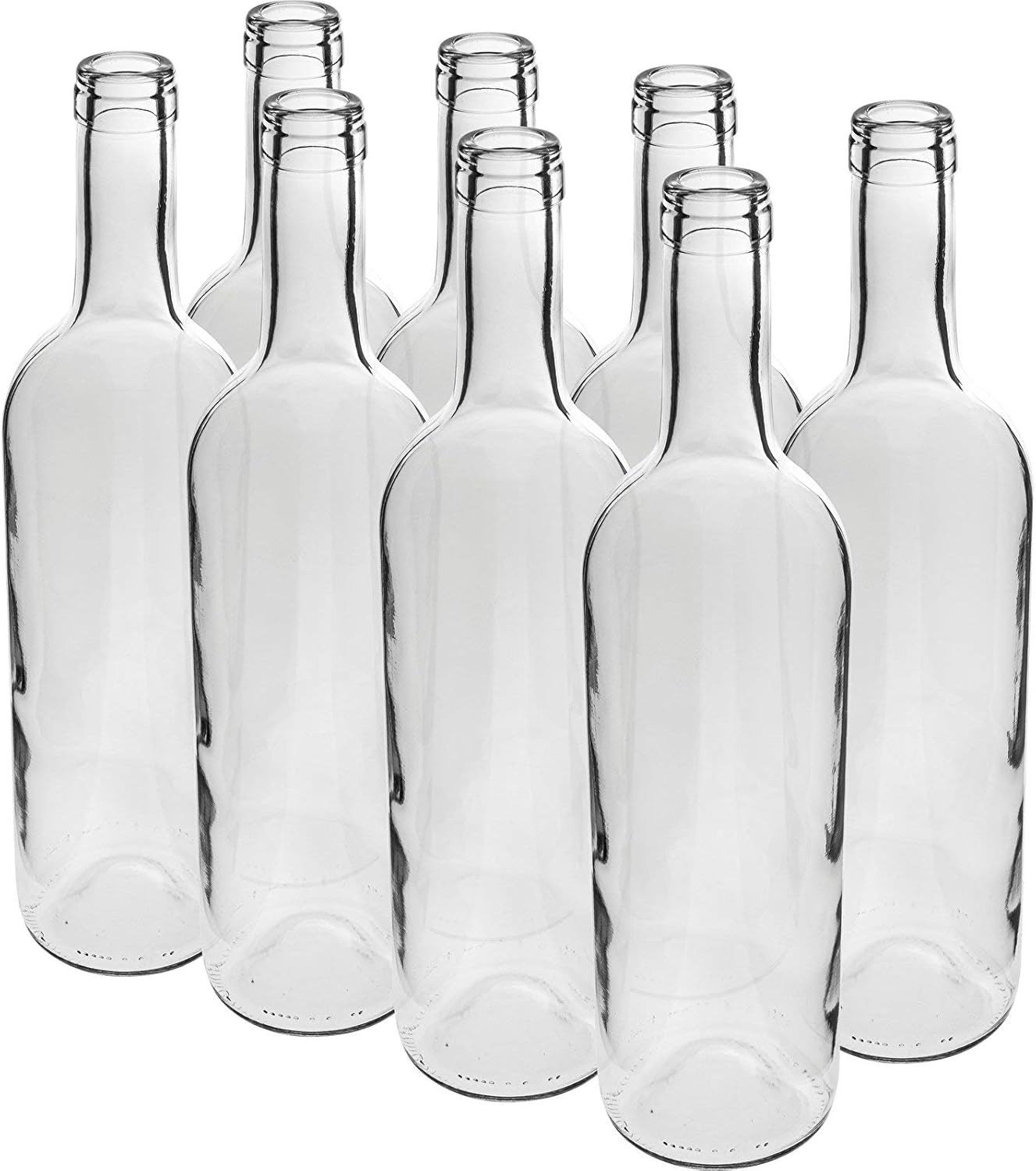 12 x 750 ml Clear Bordeaux Wine Bottles, Cork Finish Amazon.co.uk