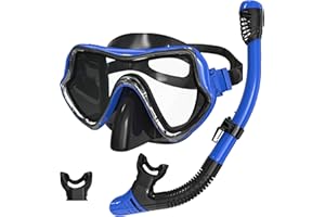 G2RISE SN02 Snorkel Set Adults - Snorkeling Gear Scuba Mask Diving Goggles with Dry Breath Easy Airflow Tech & Anti-Fog Desig