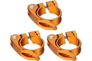 HARFINGTON 3pcs Bike Seat Post Clamp 31.8mm Bicycle Clamp Aluminum Alloy Quick Release Seat Post Collar for Diameter 27.2 to 