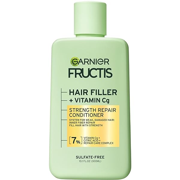 GARNIER FRUCTIS HAIR FILLER STRENGTH REPAIR CONDITIONER WITH VITAMIN CG, SULFATE FREE CONDITIONER FOR WEAK, DAMAGED HAIR, 10.1 FL OZ, 1 COUNT