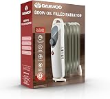 Daewoo 500W Mini Oil Filled Radiator Portable Thermostat Heater 5 Fin view 5