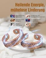 Jeracol Tree of Life Copper Magnetic Rings 2 Pack with 4 Magnets Each view 2