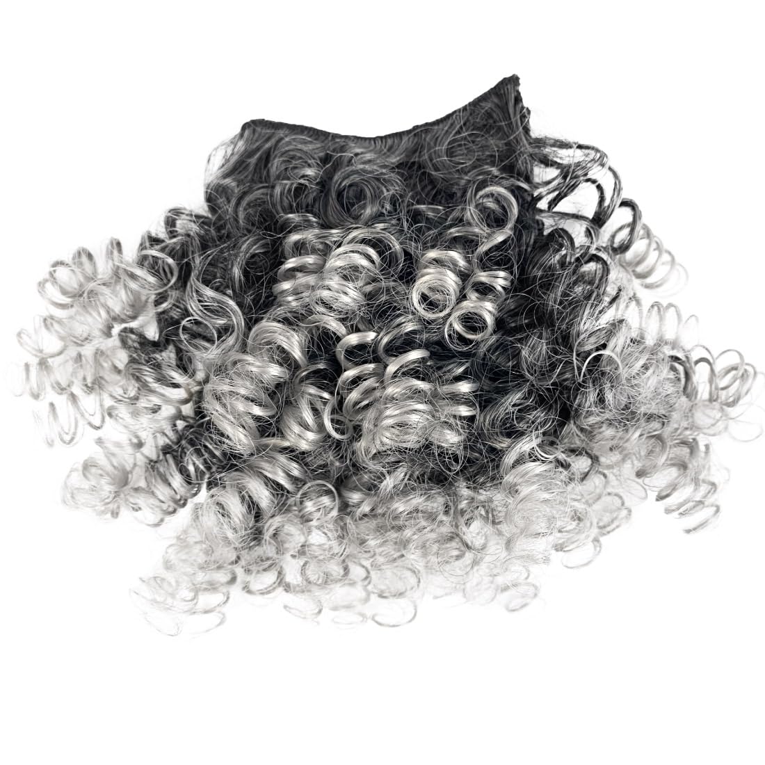 Photo 1 of UAmy hair Spring Curl Bangs for Black Women Replaceable Curly Bangs with 2 BB Clips in Hairpieces Synthetic Curly Bangs for Daily Wear(T1B/Gray)