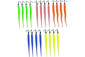 Cat Worm Toy Refills, 20Pcs 5 Color Plush Wand Attachment Toys with Bell, 8.7 Inch Replacement Refills for Kitten Owners