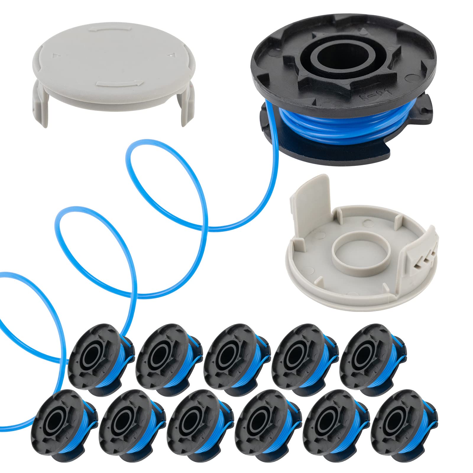 TURMIN Strimmer Spool Compatible with Ryobi One+AC14RL3A, 14 Pack Autofeed Strimmer Line Replacement for Ryobi 18V 24V 40V,0.065" 11ft
