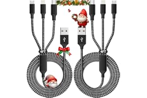 IDISON Multi Charging Cable(2Pack 4FT), 3 in 1 USB Charging Cable for Multiple Devices, Braided Universal Phone Charger Cord 