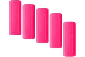 Gowraps Luggage Handle Wrap 5 Pack-Leather Luggage Handle Wraps for Suitcase/Handbag/Duffel Bag/Car Bright Luggage Identfier/Handle Covers/Grips Luggage Accessories for Travel 3.0 (Pink)