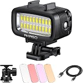 AKASO Underwater Light 131ft Waterproof Diving Light with 4 Color Filters | High Power Dimmable LED Video Light with Cold Shoe Mount for Gopro/AKASO Action Cameras and Canon/Nikon SLR Cameras