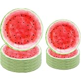 GOGUOGOFA 50Pcs Watermelon Party Supplies 9" Sweet Watermelon Paper Dinner Plates 7" Fruit Watermelon Dessert Plates for Summer Fruit Watermelon Birthday Party Decorations
