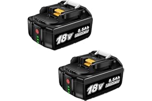 VOLT1799 2pcs BL1850B 5.5Ah Replace for Makita 18V Battery,Compatible with Makita 18V Battery BL1860B,BL1850B, BL1860, BL1850