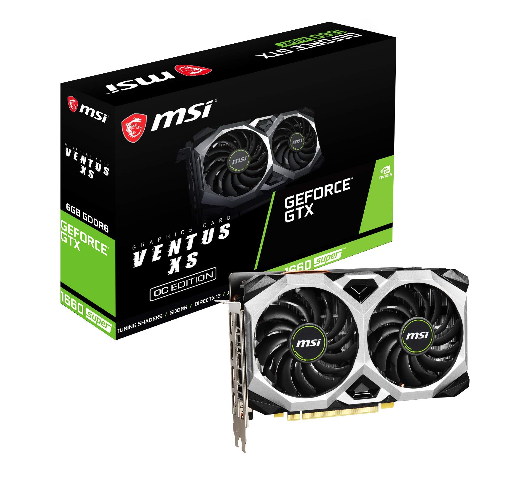 MSI GeForce GTX 1660 SUPER VENTUS XS OC Gaming Graphics Card - 6GB GDDR6, 1815MHz, PCI Express x16 3.0, 192-bit, 3x DP, HDMI 2.0b