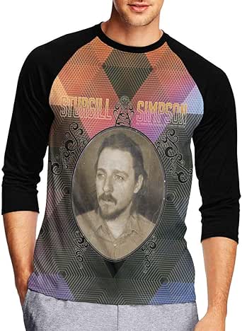 Amazon.com: Sturgill Simpson Men 3/4 Sleeve T-Shirts Novel ...