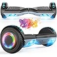 VEVELINE Hoverboard,6.5" Two-Wheel Self-Balancing Hover Board with Fashion LED Lights for Kids and Adults（Black gray）