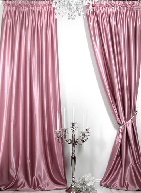 cortinas 1 saten cortina rosa palo