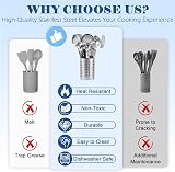 BEWOS 15-Piece Stainless Steel Kitchen Utensil Set with Bag Storage Bin view 3