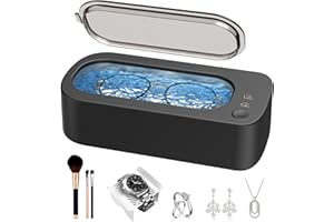 OSLTWI Ultrasonic Jewelry Cleaner Machine: 48KHz Ultra Sonic Cleaner for Jewelry,Eyeglass,Rings,Watch Band,Dentures,with Dual Cleaning Modes,350ML 304 Stainless Steel Tank,Gift for Wife,Mom,Daughter