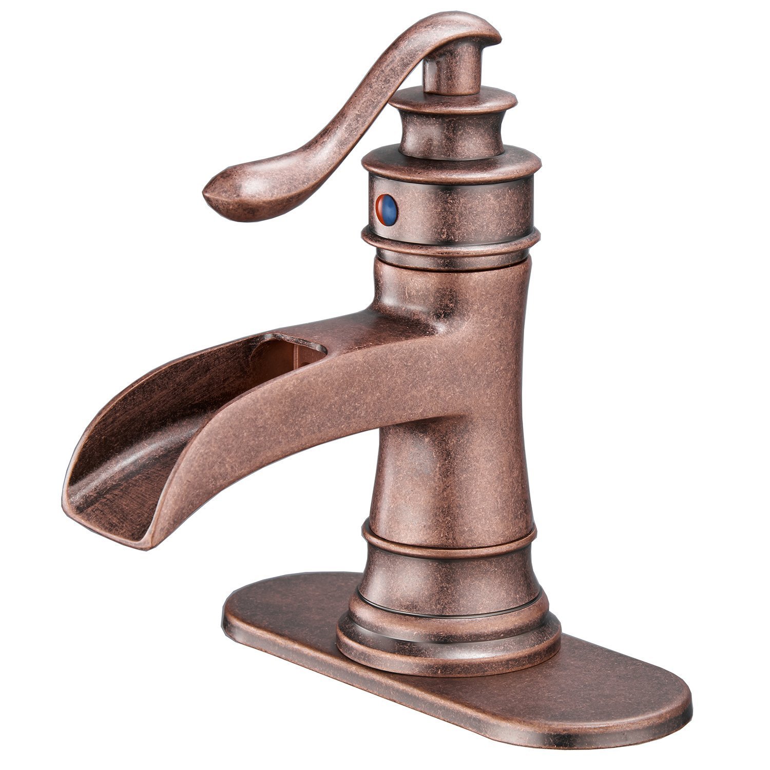 Bathfinesse Oil Rubbed Bronze Waterfall One Handle Bathroom Sink Faucet