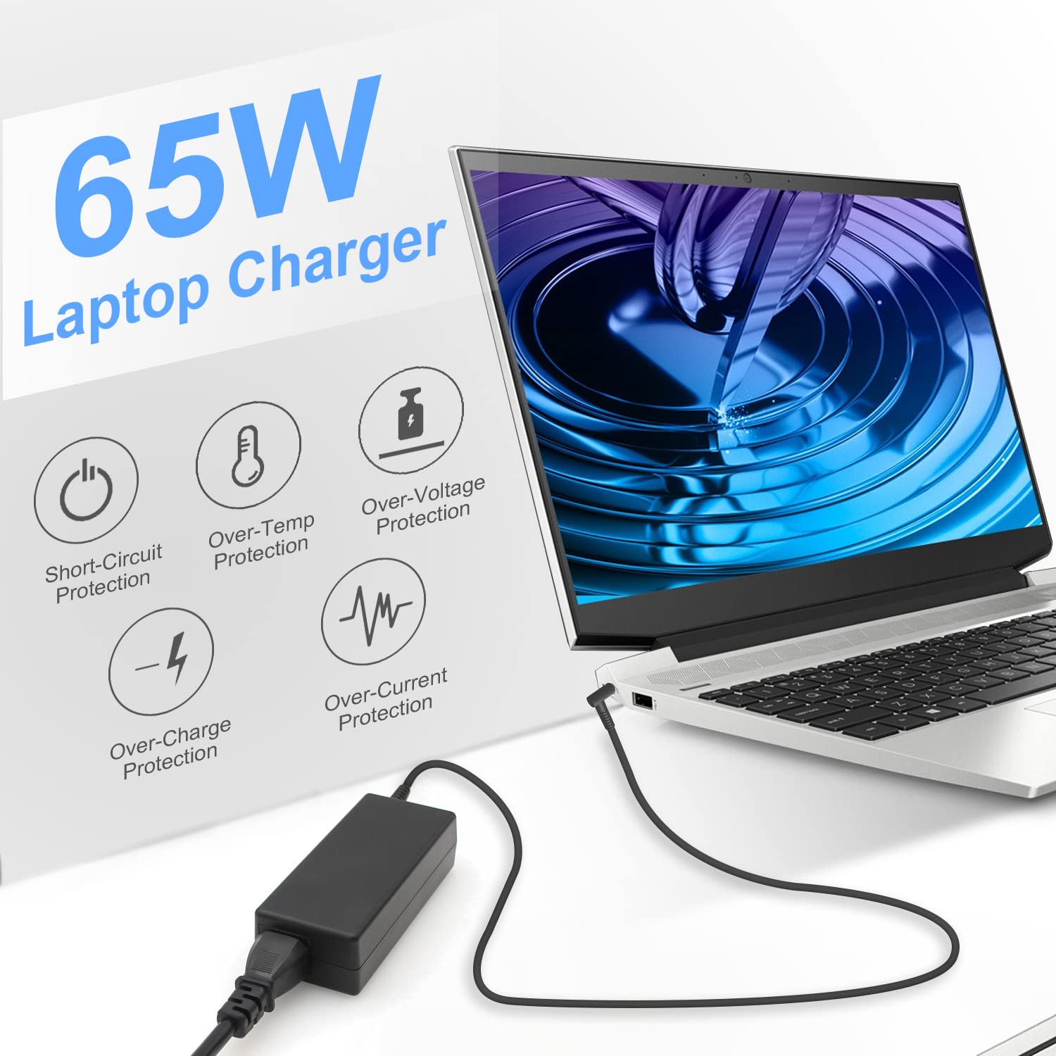 65W 45W Laptop Ladegerät Netzteil 19,5 V 3,33 A für Hp Laptop Ladekabel Elitebook 840 850 G8 Pavilion X360 11 13 14 15 17 Envy Probook 430 450 250 G3 G4 G5 G6 ANTWELON Netzteil AC Adapter 4,5mm 2