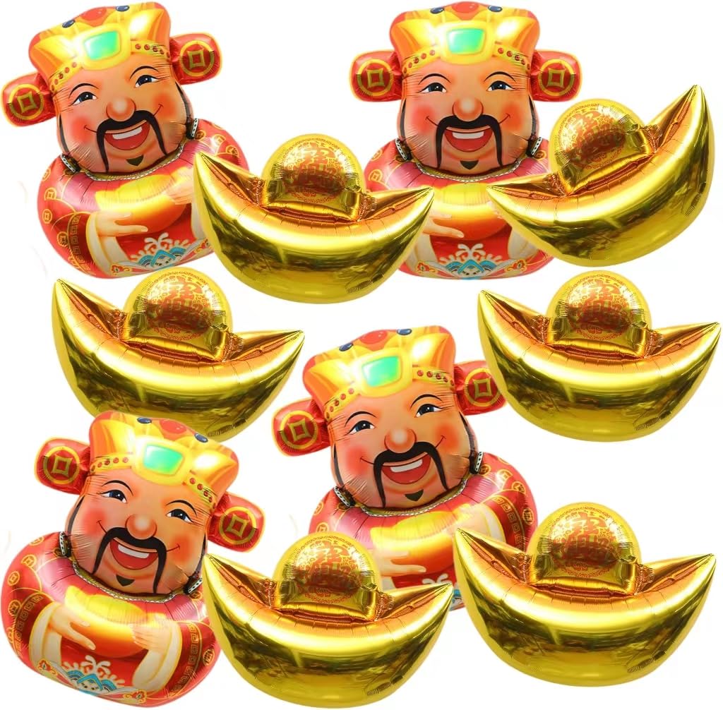 Photo 1 of 10Pcs Chinese New Year Being Rich Balloons - 2026 Big Richer Foil Balloons for New Year Lucky Spring Festival Party Decorations Supplies