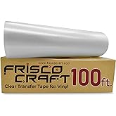 Frisco Craft C-370 Clear Transfer Tape for Vinyl 12" x 100 Feet Clear Lay Flat | Application Tape Perfect for Self Adhesive for Signs Stickers Decals - Compatible with Cricut Vinyl Cutters
