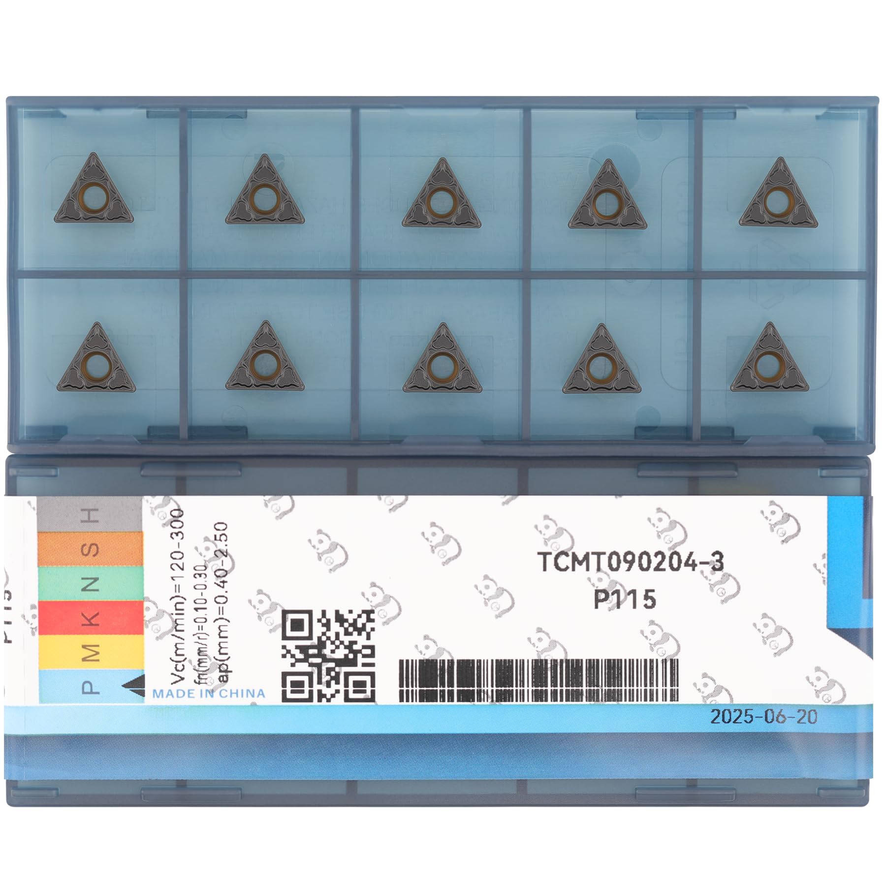 CDBP TCMT11.51/ TCMT090204-MD of CNC Carbide Inserts for Steel Turning Cutting Tools, fit for Semi-Finishing Metal Cutting, 10 PCS, Yellow and Black (TCMT1.8(1.5)1MD)