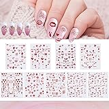 Hying 9PCS Valentine's Day Nail Art Stickers for