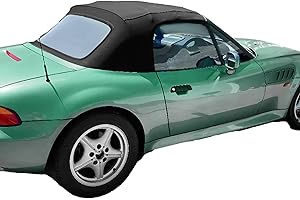 KUAFU Cabrio Convertible Soft Top Roof Compatible with 1996-2002 BMW Z3 & M Roadster Convertibles, with Plastic Window- Black