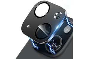 Hsefo Camera Lens Protector for iPhone 14 /iPhone 14 Plus Metal Camera Cover Film, 9H Tempered Glass, Anti-Scratch, Case Friendly- Black