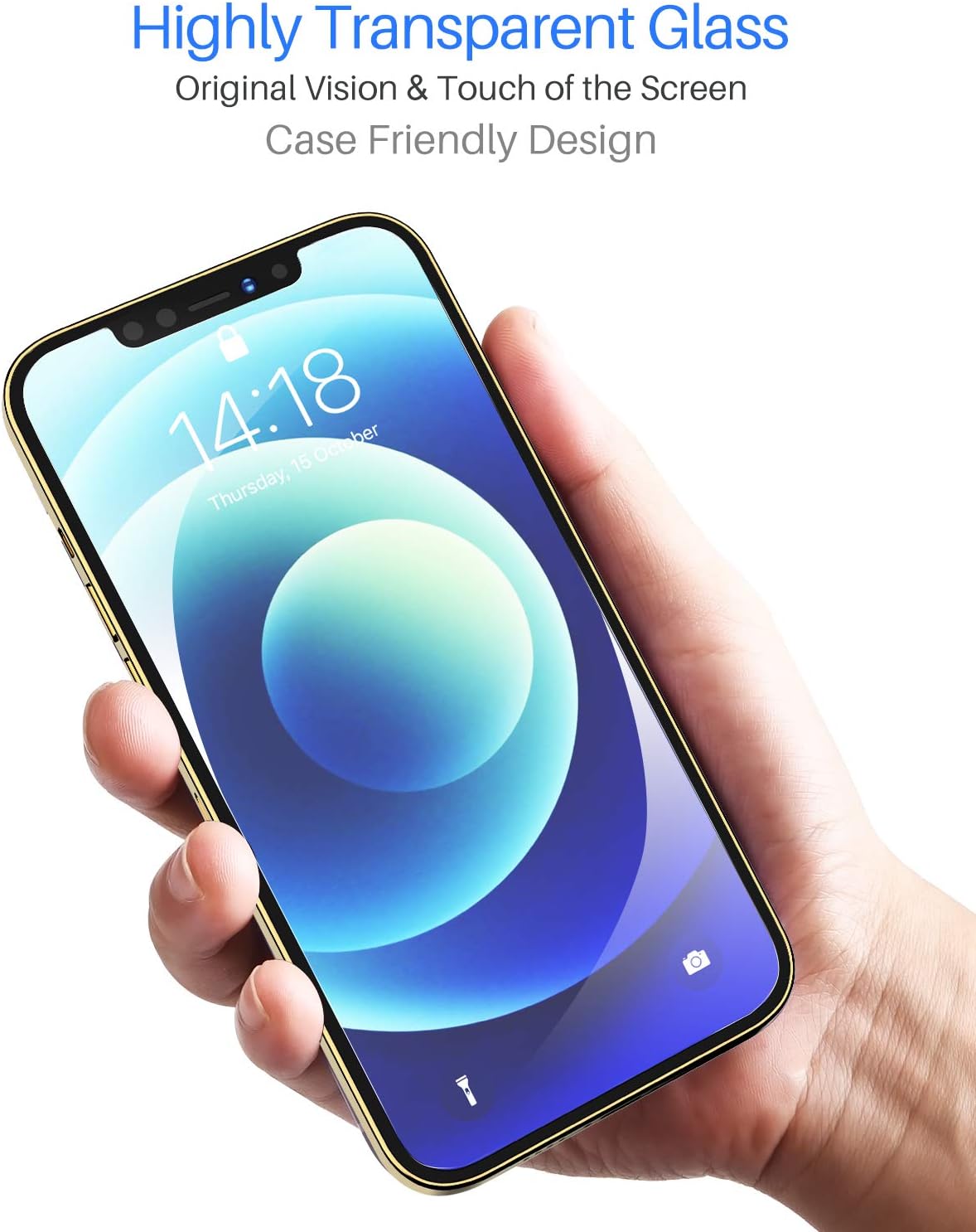 TOZO compatible for iPhone 12/iPhone 12 Pro Screen Protector [3-Pack] Premium Tempered Glass [0.26mm] 9H Hardness 2.5D Film Super Easy 6.1 inch